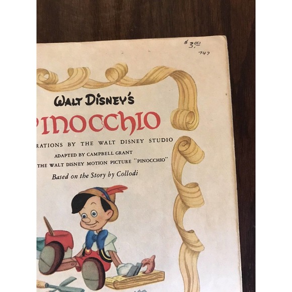 Disney Little Golden Books Lot Of 4 Mickey Mouse Pinocchio - Picture 7 of 9